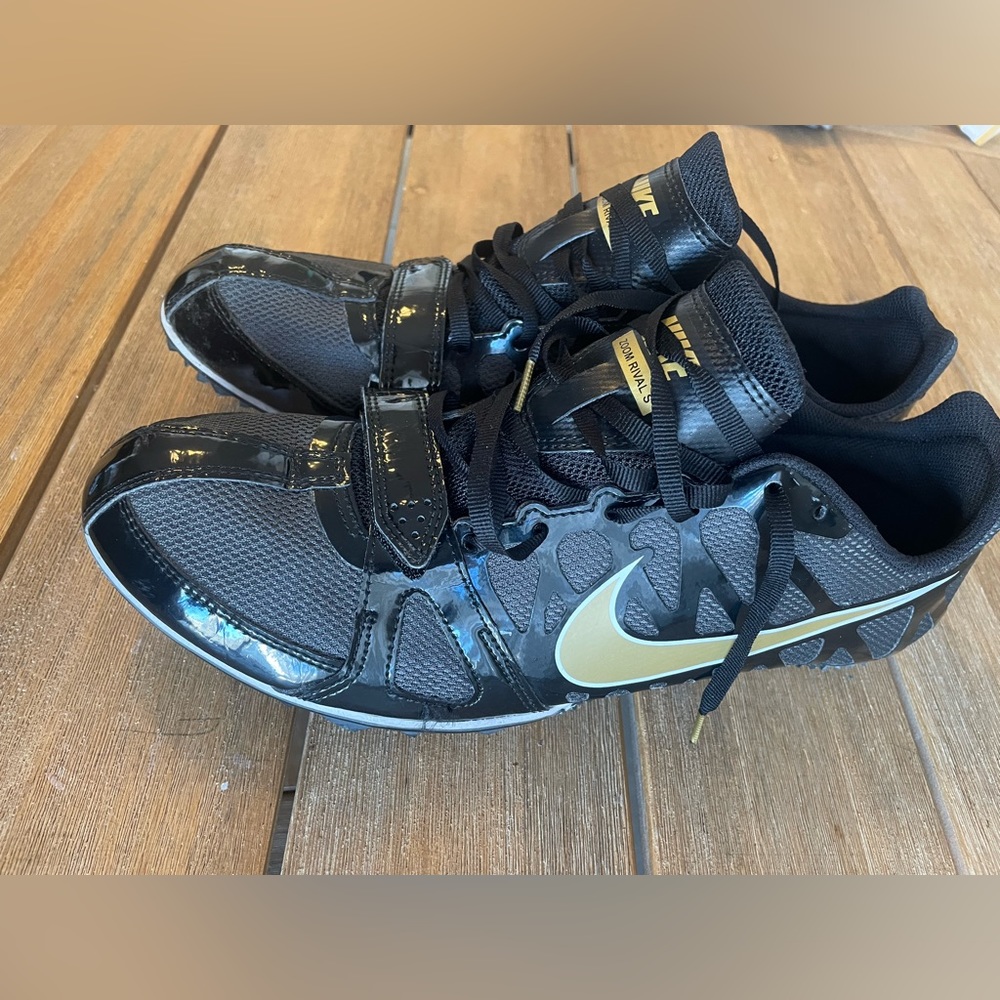 Nike Shoes Racing Cleats Zoom Rival S Sprint Track Women SZ 10.5 Black Gold